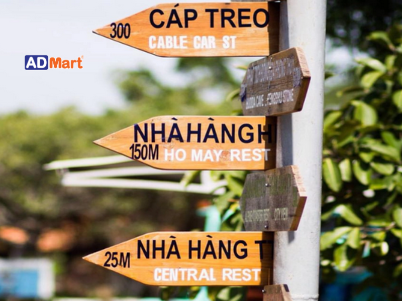 Chất liệu làm bảng chỉ dẫn resort được ưa chuộng