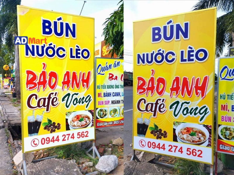 Các loại bảng hiệu 2 mặt phổ biến