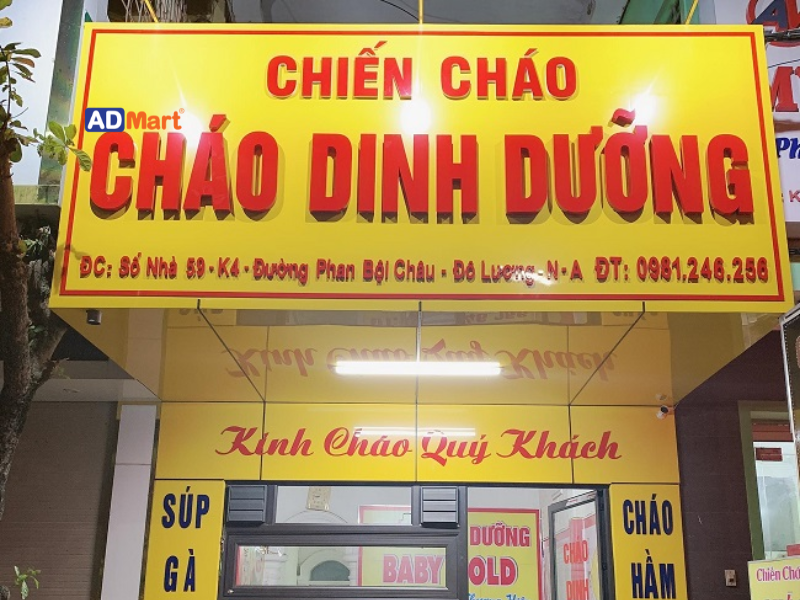 Bảng hiệu ăn sáng cháo dinh dưỡng