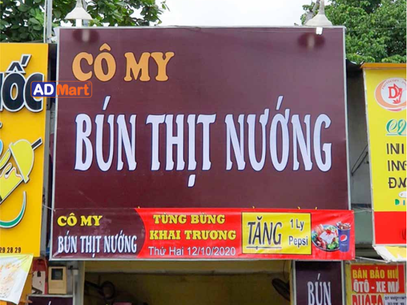 Kinh nghiệm chọn vật tư bảng hiệu bán bún tiết kiệm chi phí