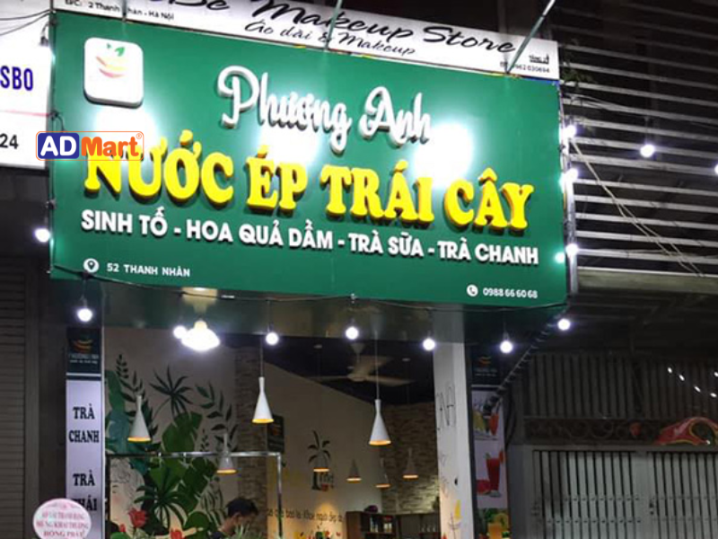 Các loại bảng hiệu bán nước phổ biến hiện nay