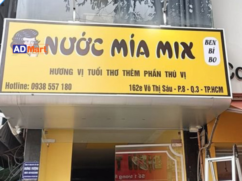 Bảng hiệu bán nước nên sử dụng vật liệu nào?