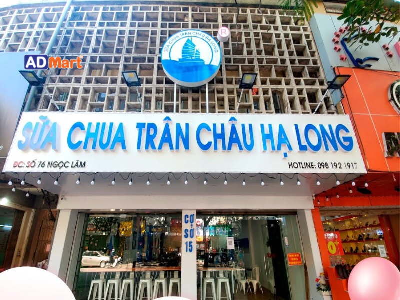 Bảng hiệu bán sữa chua đẹp, thu hút khách hàng và vật tư thi công bền đẹp