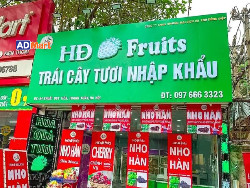 Bảng hiệu bán trái cây đẹp, giải pháp giúp cửa hàng nổi bật và hút khách