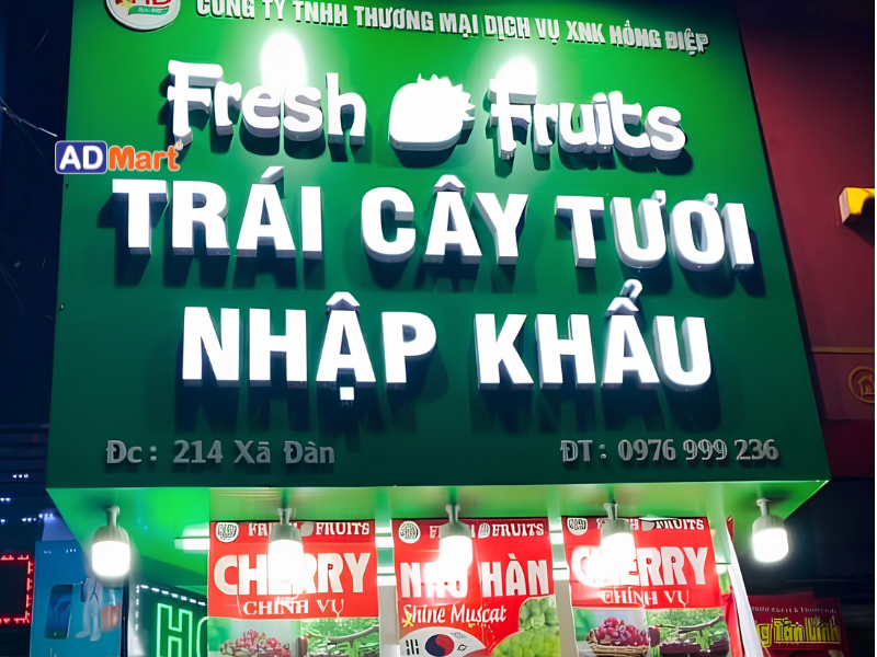 Các vật liệu phổ biến để làm bảng hiệu bán trái cây chất lượng