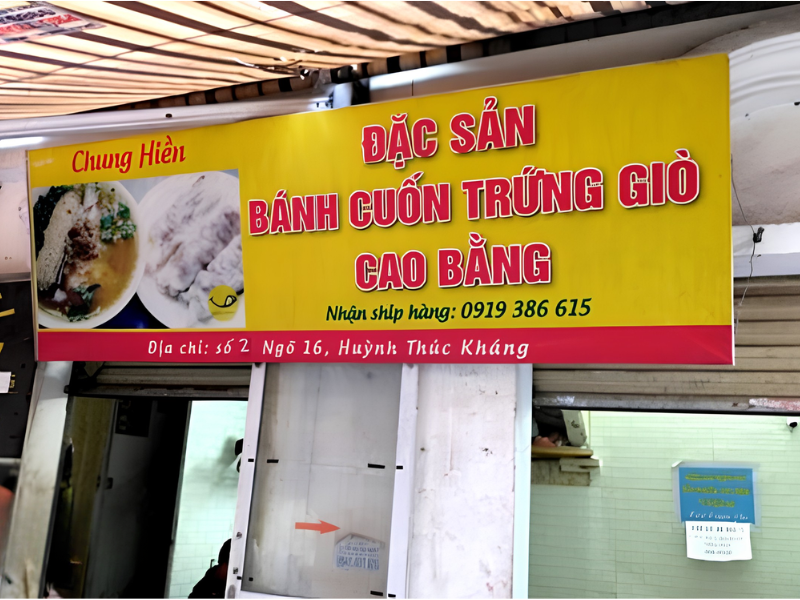 Bảng hiệu bánh cuốn là gì?