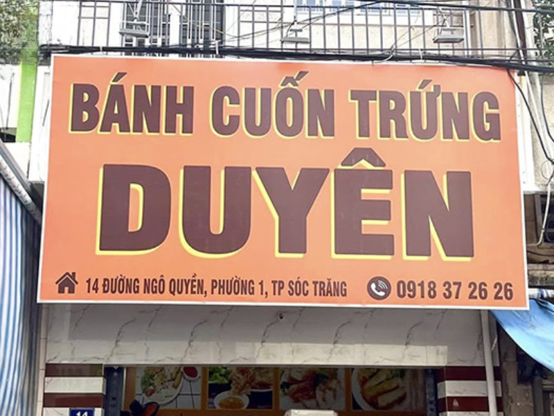 Tiêu chí lựa chọn vật tư làm bảng hiệu bánh cuốn