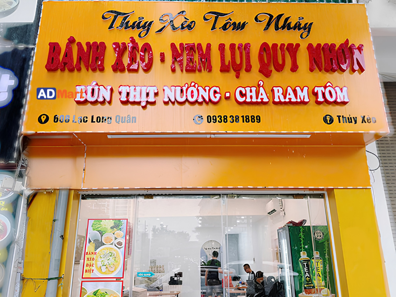 Các yếu tố cốt lõi tạo nên bảng hiệu bánh xèo thu hút khách