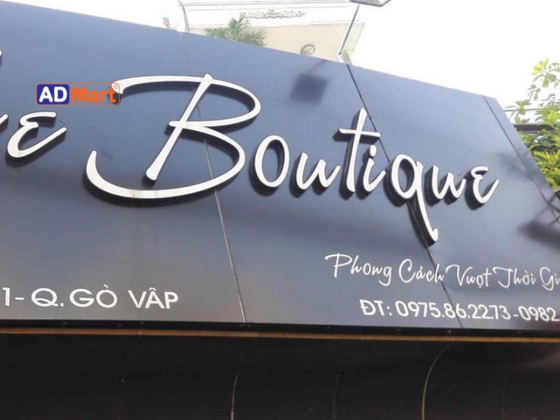 Những chất liệu thường được sử dụng cho bảng hiệu boutique