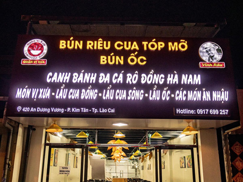 Bảng hiệu bún ốc là gì? Các chất liệu phổ biến để làm bảng hiệu bún ốc