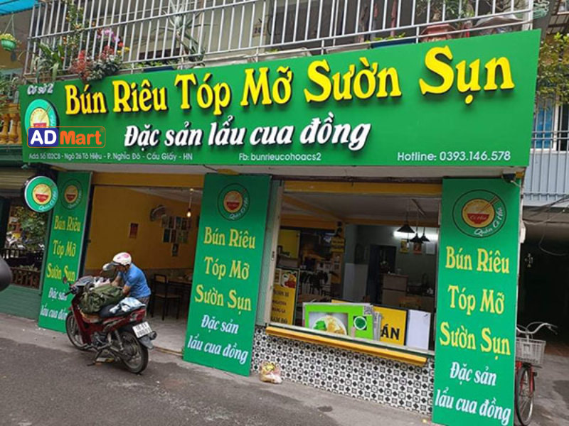 Những loại bảng hiệu bún sườn được sử dụng phổ biến