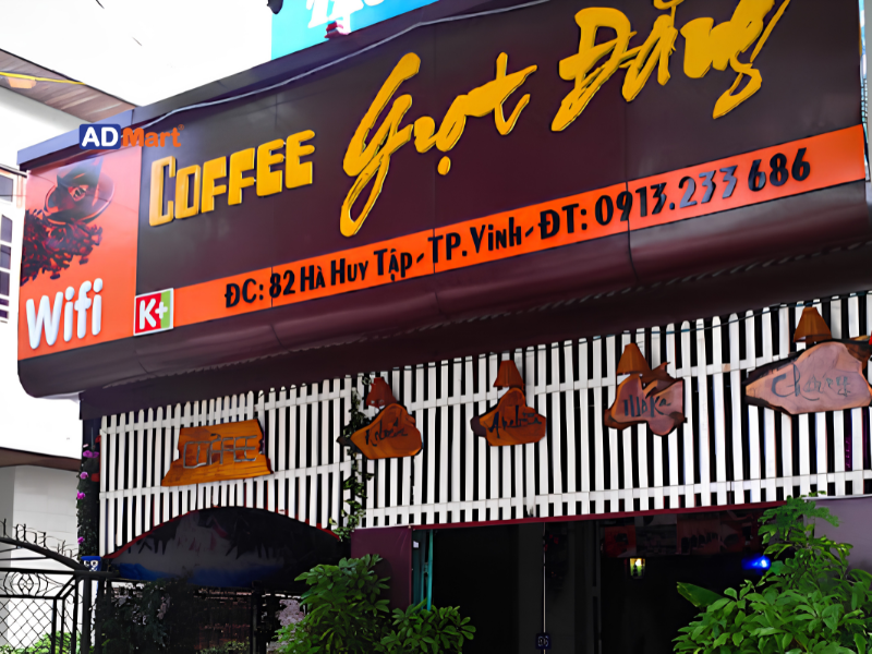 Yếu tố cần có trên bảng hiệu cà phê giải khát
