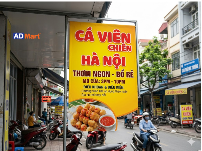 Các yếu tố quan trọng khi thiết kế bảng hiệu cá viên chiên