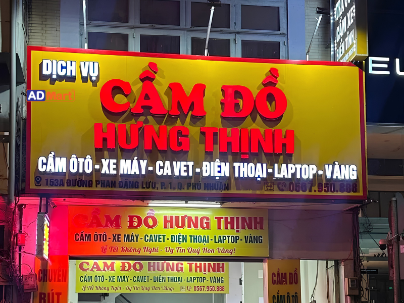 Tổng hợp loại bảng hiệu cầm đồ đẹp, bền, thu hút khách 2026