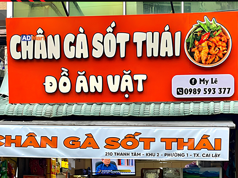 Một số mẫu bảng hiệu chân gà sốt thái phổ biến