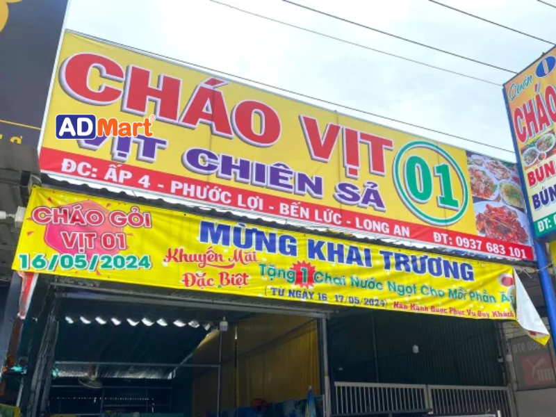 Các loại bảng hiệu cháo vịt được sử dụng phổ biến