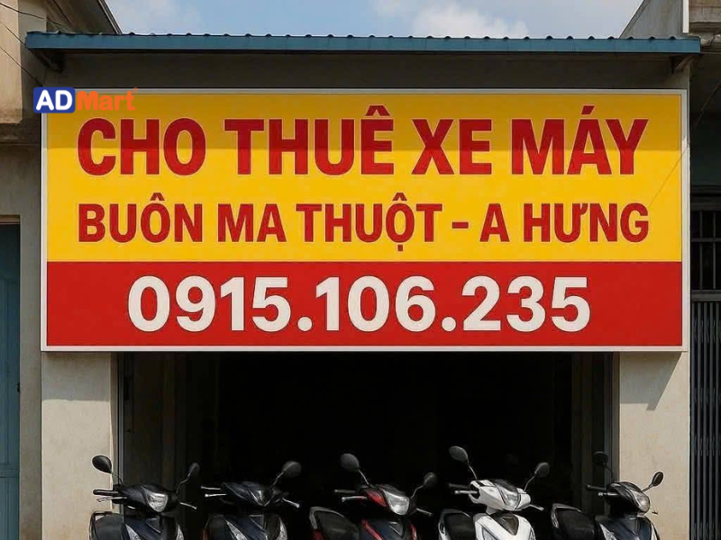 Tại sao cửa hàng cần phải có bảng hiệu cho thuê xe rõ ràng?