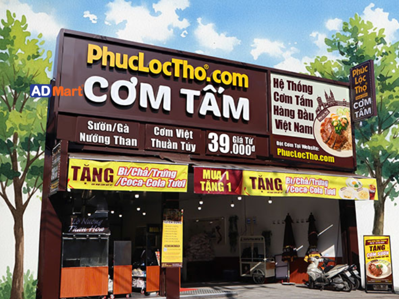 Khái niệm, vai trò và vị trí lắp đặt bảng hiệu cơm tấm