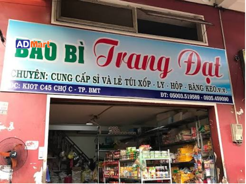 Những vật tư phổ biến để làm bảng hiệu cửa hàng bao bì
