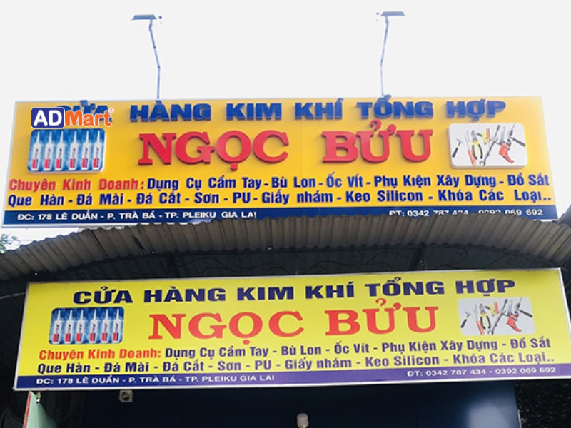 Kinh nghiệm lựa chọn vật tư làm bảng hiệu cửa hàng kim khí bền đẹp