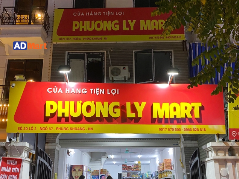 Một số mẫu bảng hiệu cửa hàng tiện lợi phổ biến hiện nay