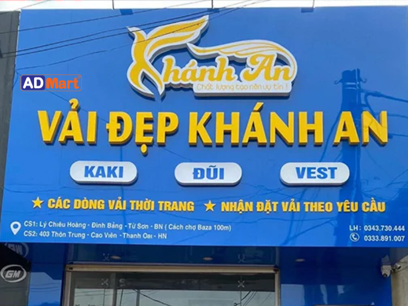 Bảng hiệu cửa hàng vải đẹp, chuyên nghiệp: Mẫu mã và vật tư nên biết