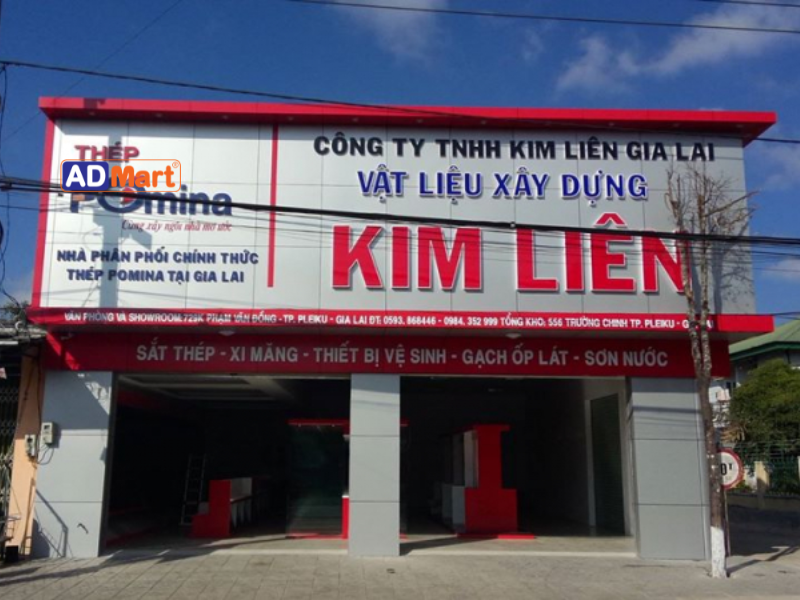 Mẫu bảng hiệu cửa hàng vật liệu xây dựng nổi bật, dễ nhận diện