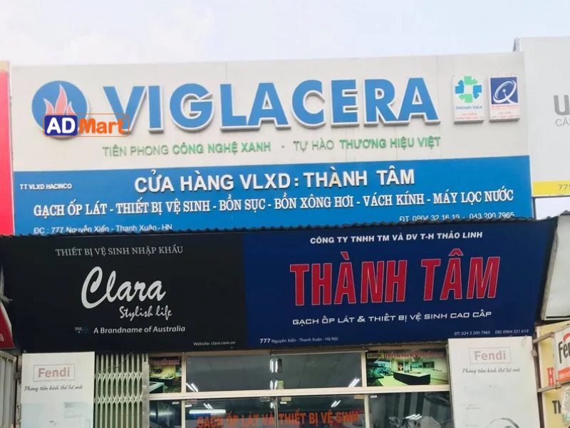 Kinh nghiệm lựa chọn mẫu bảng hiệu cửa hàng vật liệu xây dựng