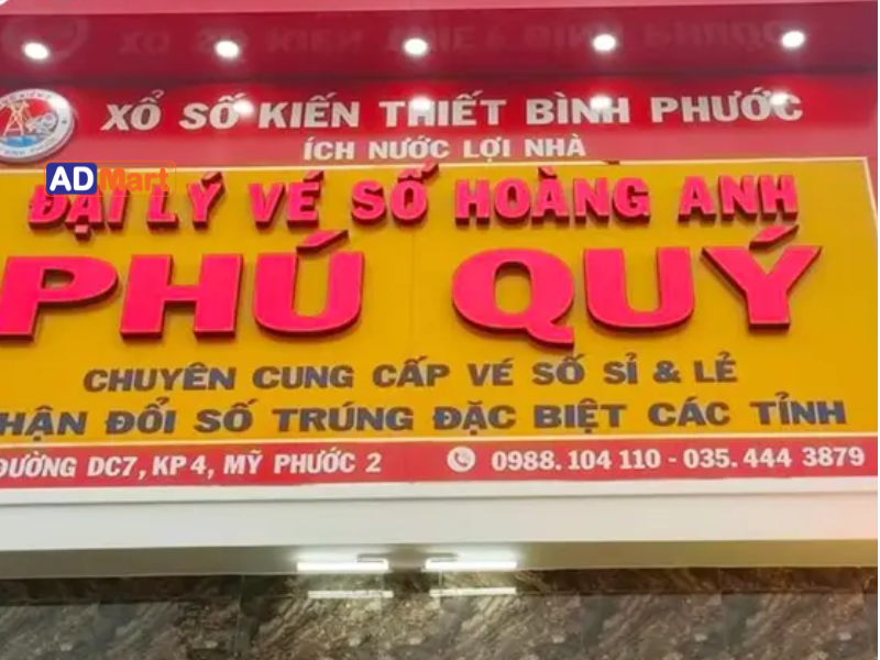 Bảng hiệu đại lý vé số thường sử dụng những chất liệu nào?