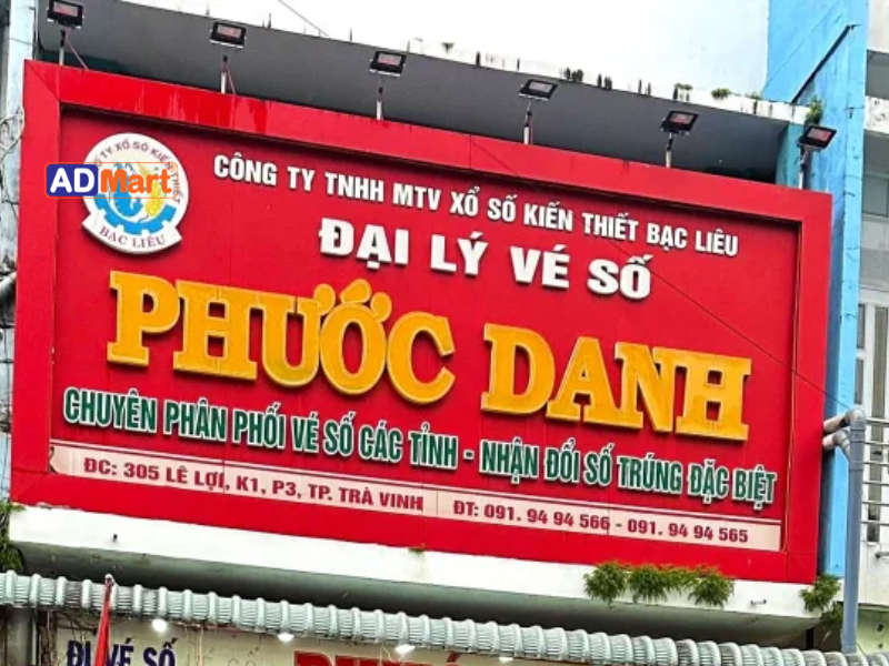Bảng hiệu đại lý vé số: Tiêu chí chọn vật liệu phù hợp