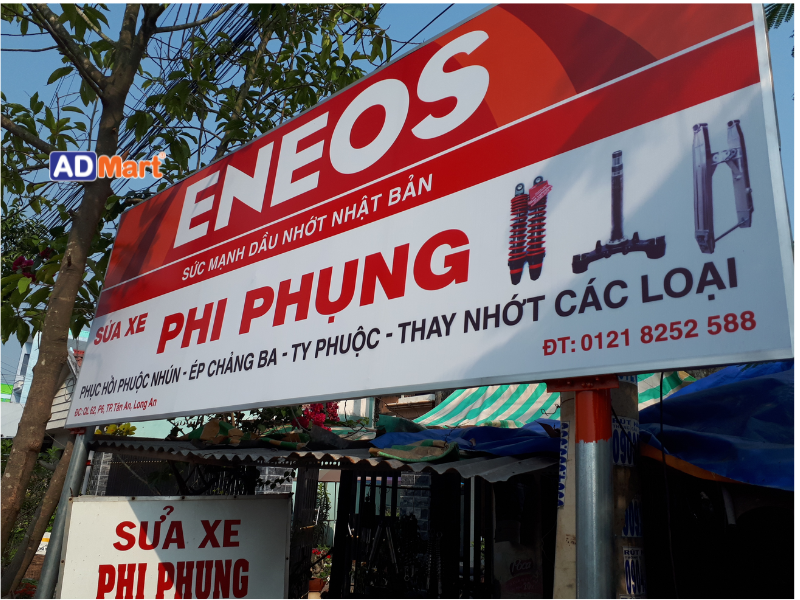 Những vật tư phổ biến để làm bảng hiệu dầu nhớt