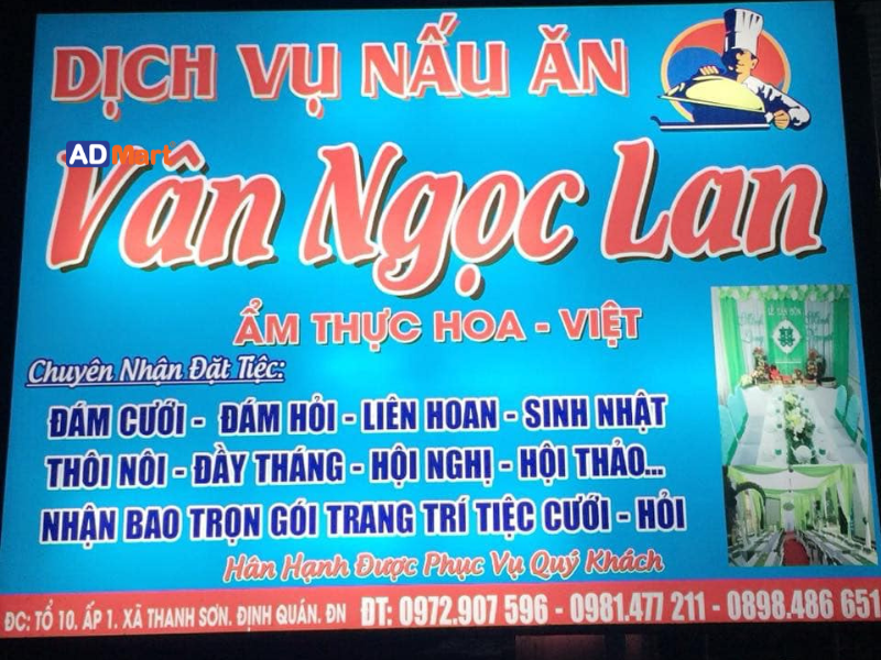 Những yếu tố tạo nên một bảng hiệu dịch vụ nấu ăn đẹp