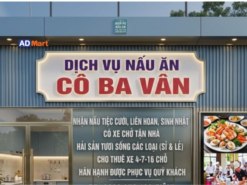 Những yếu tố tạo nên một bảng hiệu dịch vụ nấu ăn đẹp