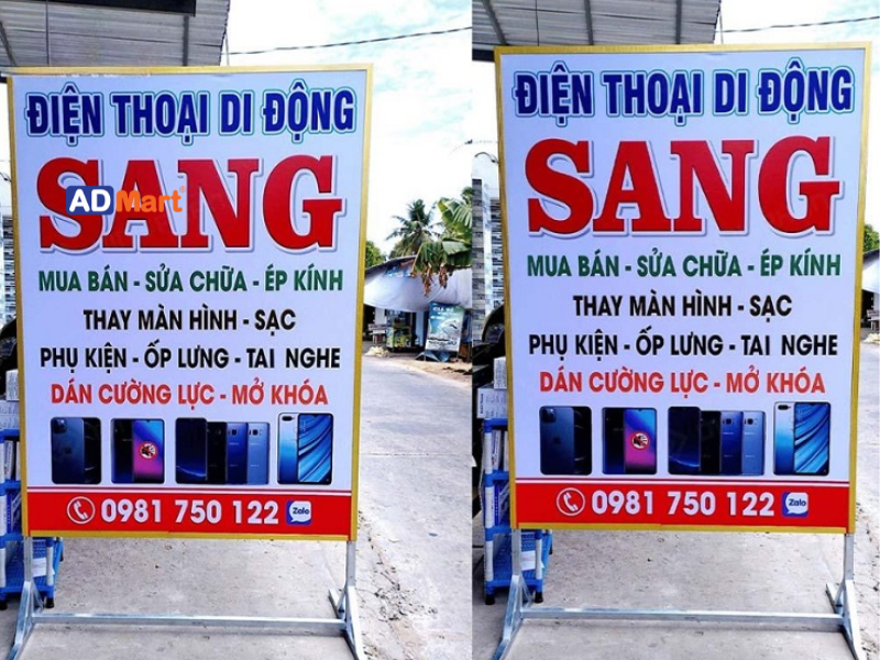 Những lưu ý khi thiết kế bảng hiệu điện thoại đứng