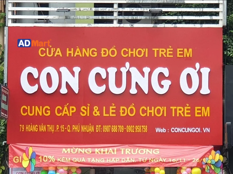 Bảng hiệu đồ chơi trẻ em: Khái niệm, kích thước và vị trí thu hút khách
