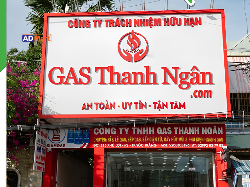 Bảng hiệu gas chuyên nghiệp, bền đẹp, thu hút khách hàng