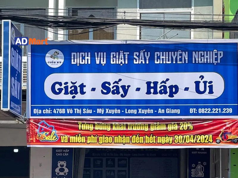 Một số lưu ý bảng hiệu giặt ủi