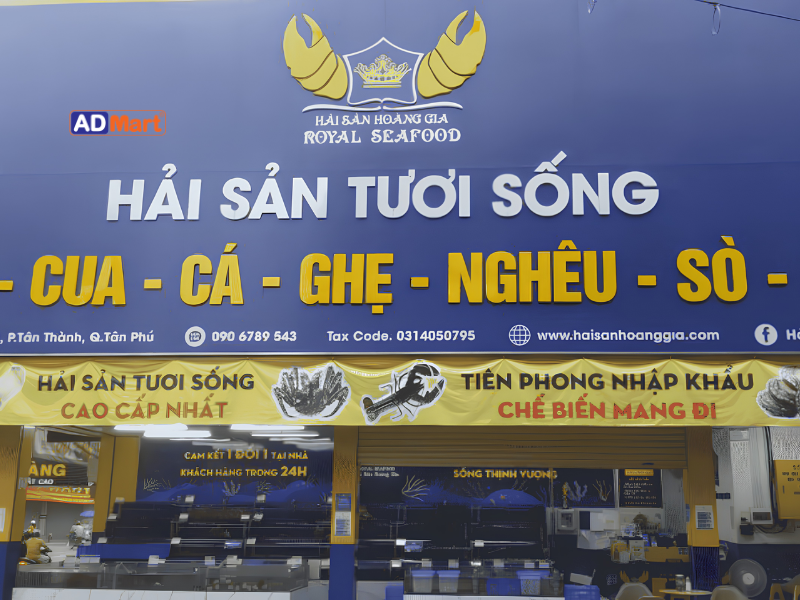 Bảng hiệu hải sản đẹp, thu hút khách hàng và tăng nhận diện thương hiệu