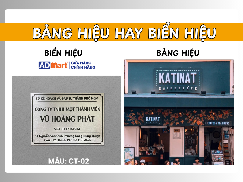 Bảng hiệu hay biển hiệu? Phân biệt & cách chọn đúng chuẩn 