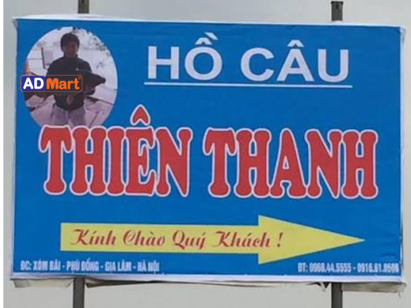Các dạng bảng hiệu hồ câu cá thường dùng trong một khu hồ