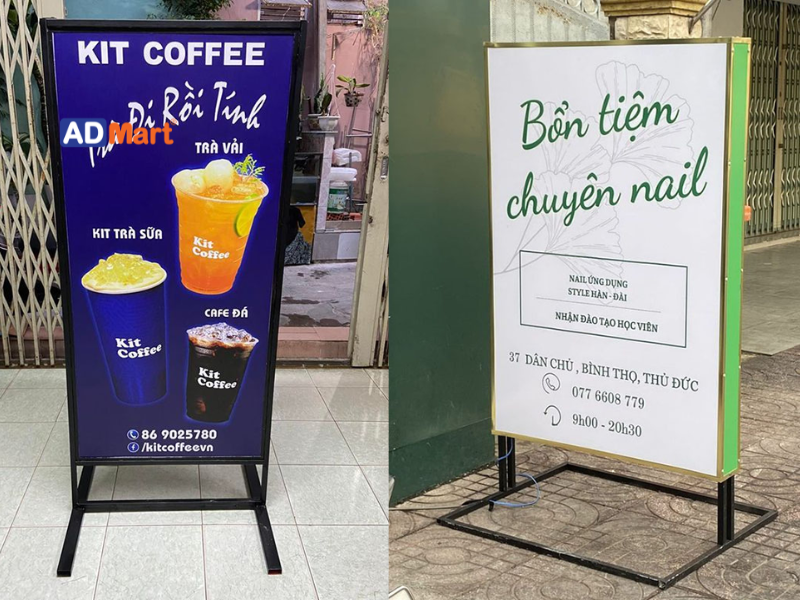 Những mẫu bảng hiệu hộp đèn đứng được sử dụng phổ biến
