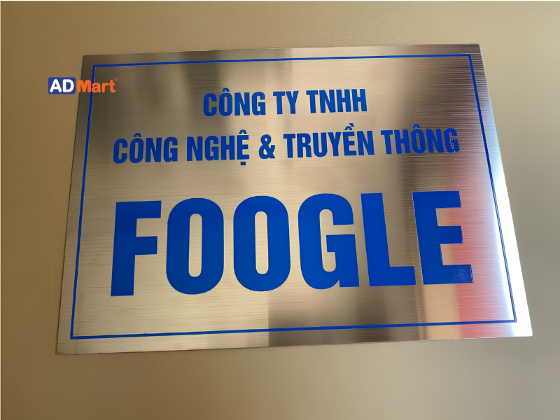 Kích thước bảng hiệu inox ăn mòn tiêu chuẩn