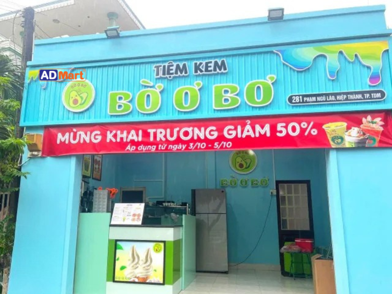 Một số loại bảng hiệu kem tươi phổ biến