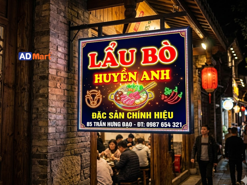 Các mẫu bảng hiệu lẩu bò được ưa chuộng hiện nay