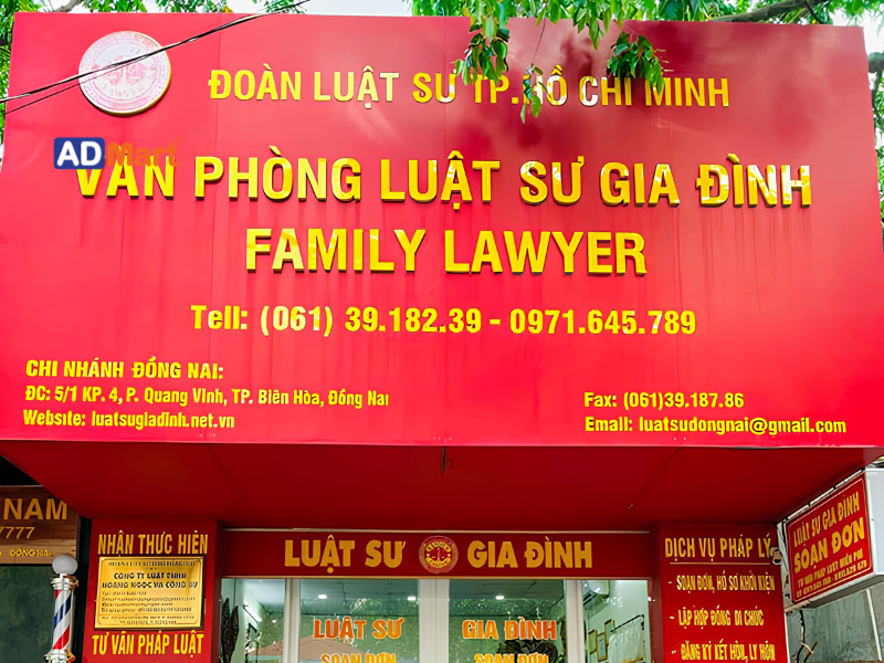 Kích thước và vị trí làm bảng hiệu luật sư