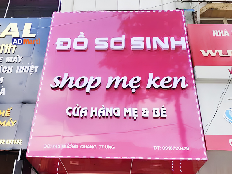 Bảng hiệu kết hợp đèn LED