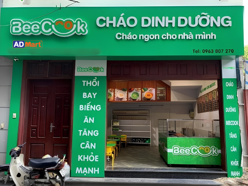 bảng hiệu xanh lá chữ nổi