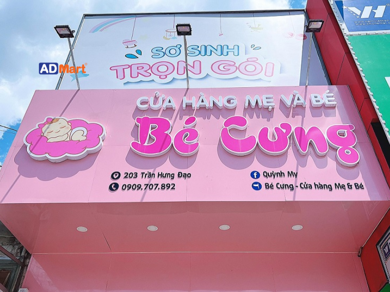 Bảng hiệu mẹ và bé chuyên nghiệp giúp shop nổi bật và thu hút