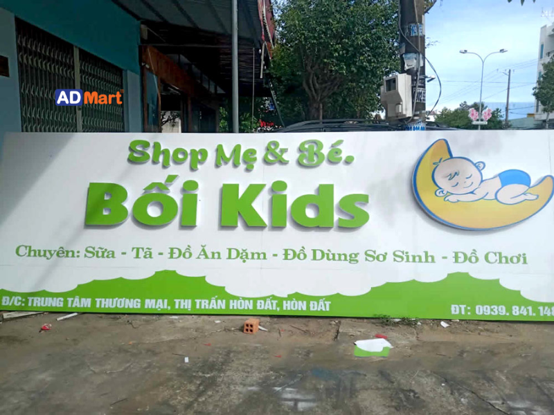 Các loại bảng hiệu shop mẹ và bé
