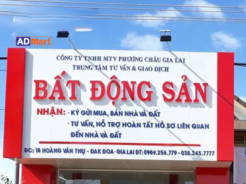 Những kiểu bảng hiệu môi giới bất động sản thường được sử dụng